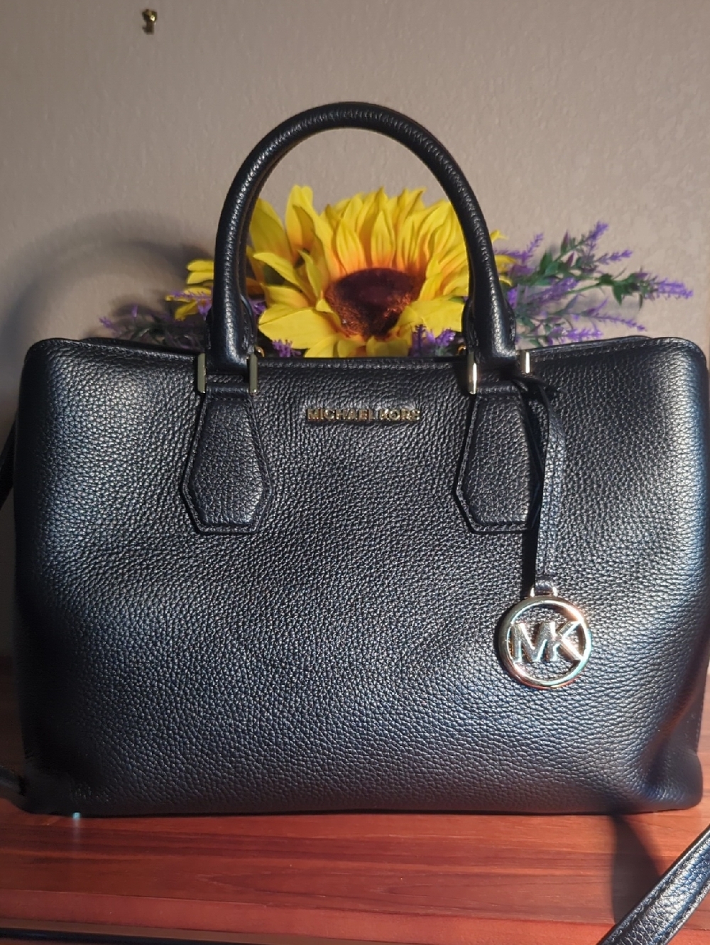 Michael Michael Kors Camille Large Leather Satchel - Black